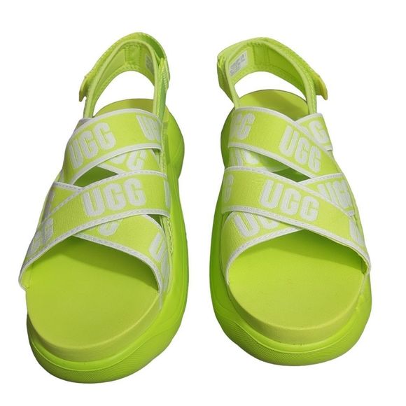 UGG Women La Cloud Sandals 1110090 Lime Volt Green - Picture 5 of 11